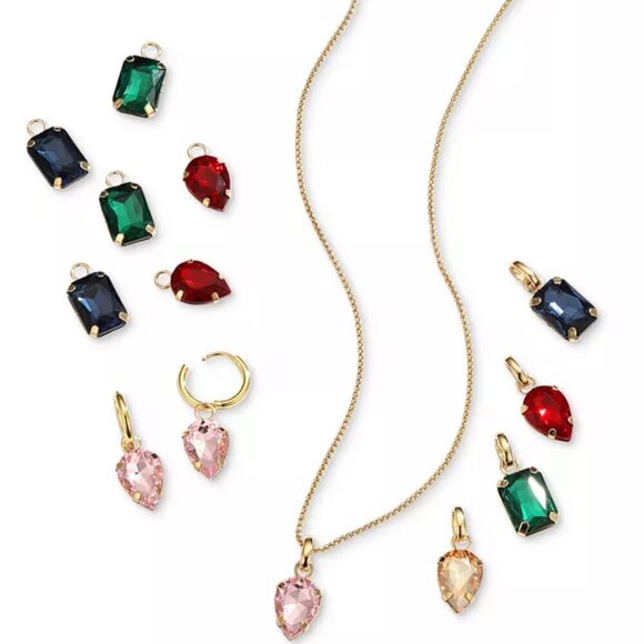 Unwritten Necklace Set Interchangeable Multi Color Glass Mix Match Pendant NIB - Picture 1 of 5